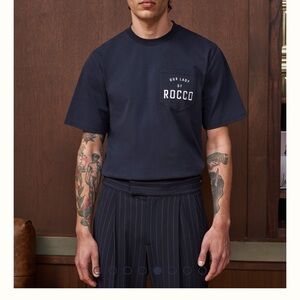 CARBONE LADY OF ROCCO COTTON Navy Pocket Logo Mens T-Shirt SZ M worn 1x sold out
